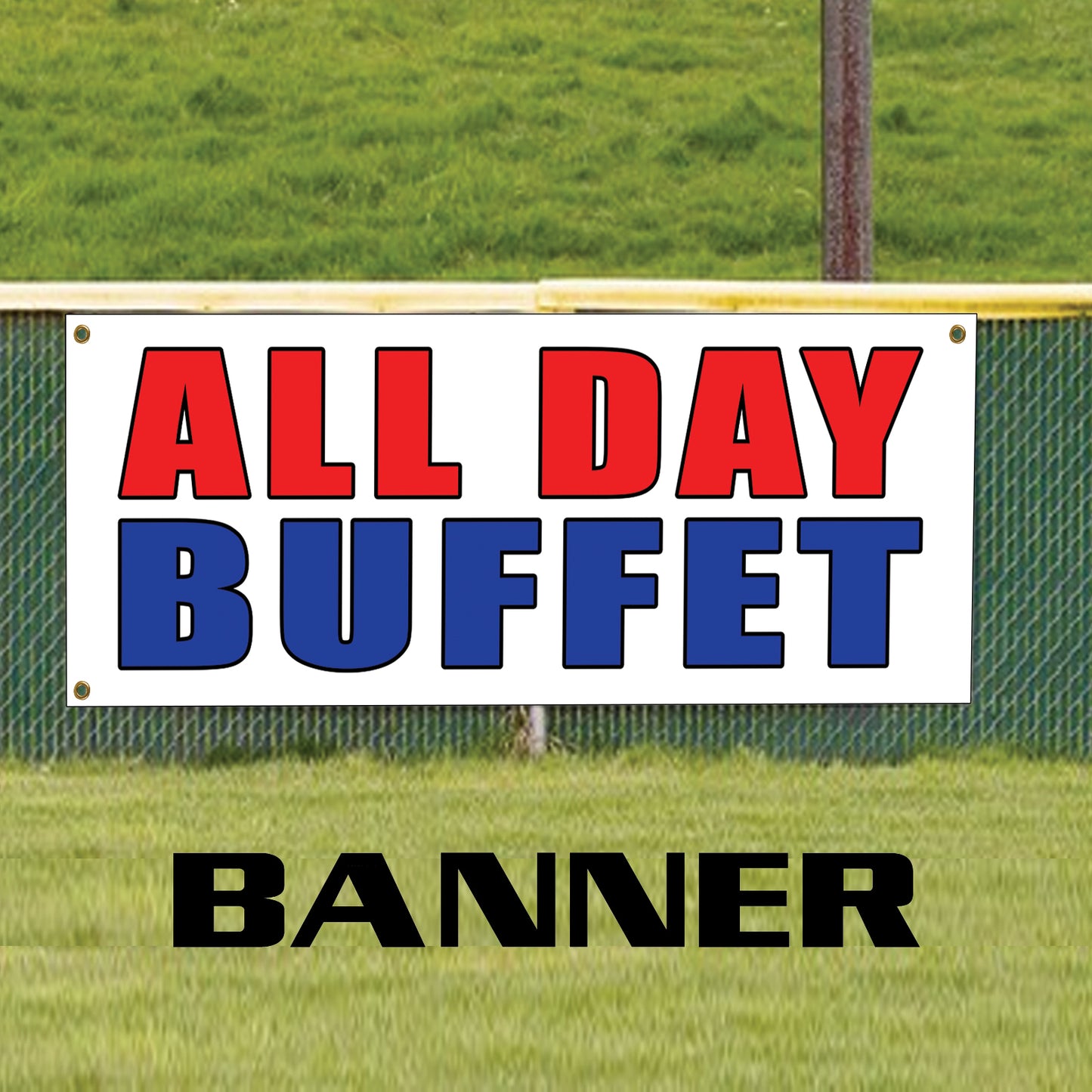 All day buffet vinyl printed banner sign