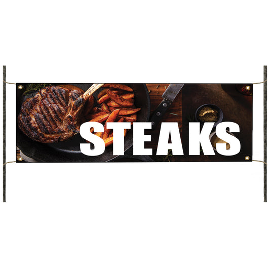 Steaks vinyl printed banner sign