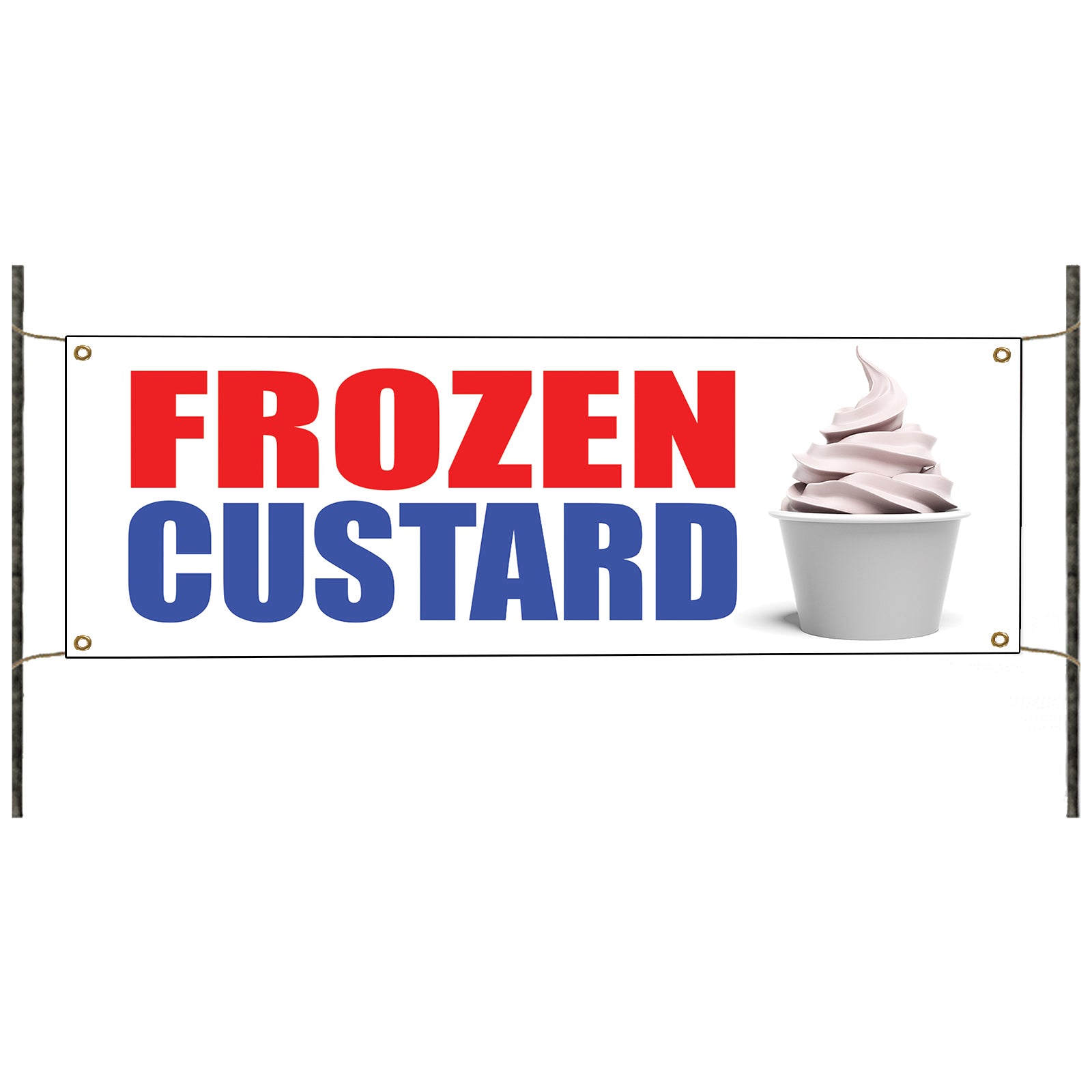 Frozen custard vinyl printed banner sign