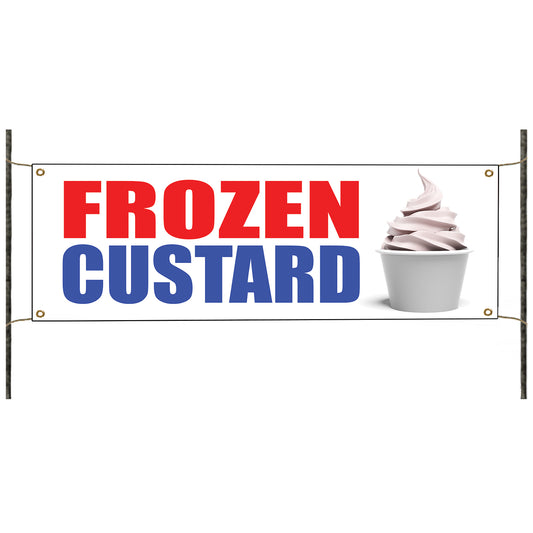 Frozen custard vinyl printed banner sign