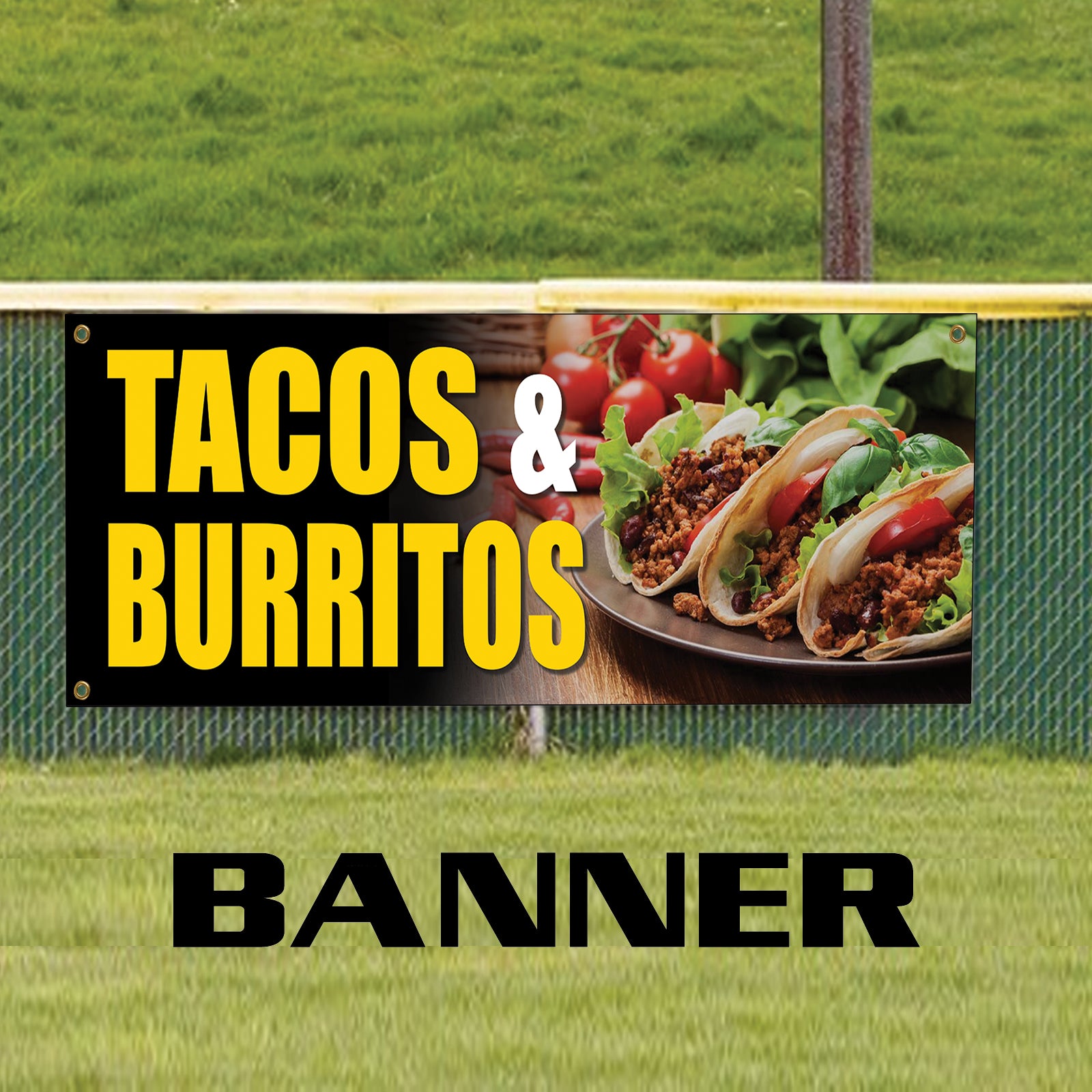 Tacos & Burritos vinyl printed banner sign