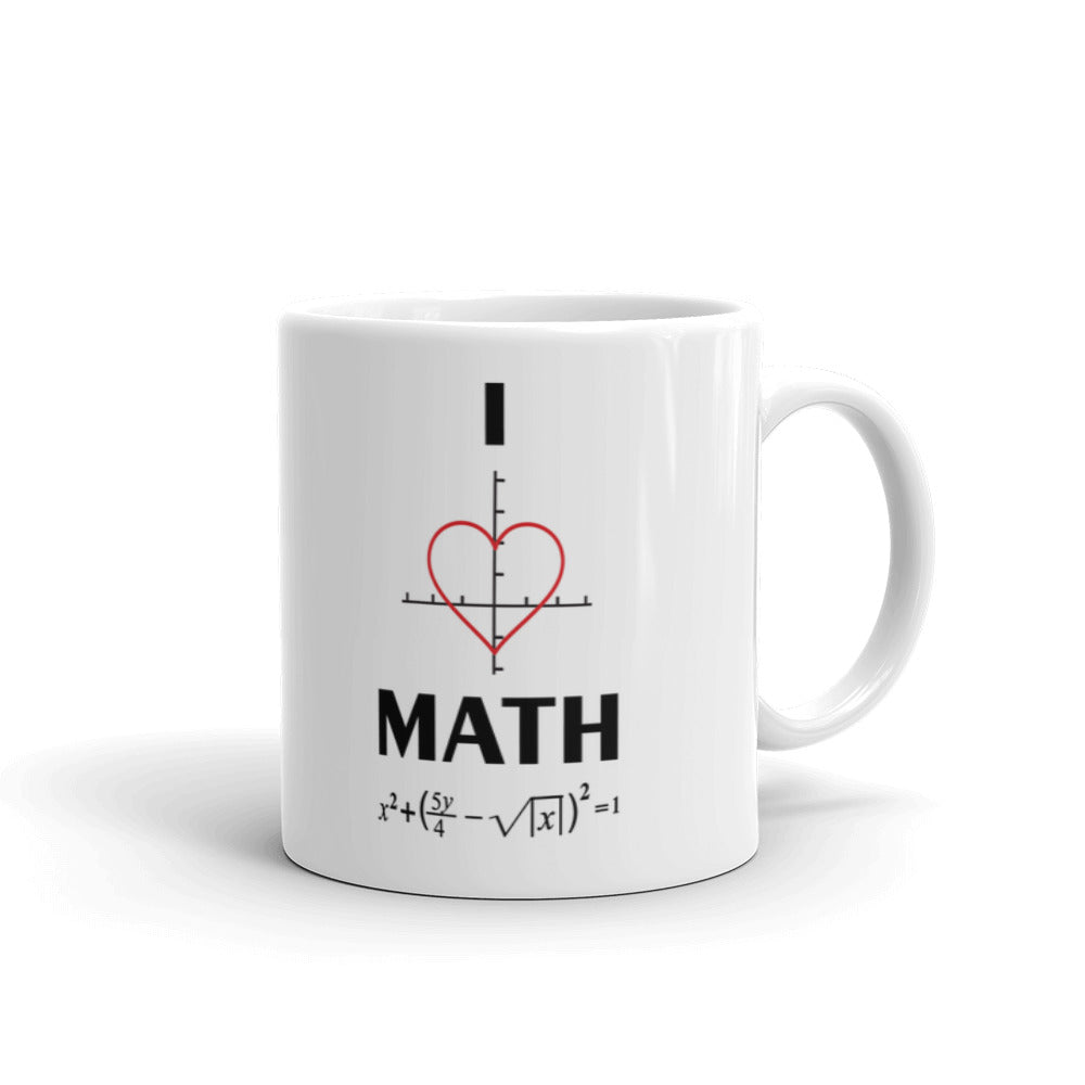 I Love Math Heart Coffee Tea Ceramic Mug/Cup