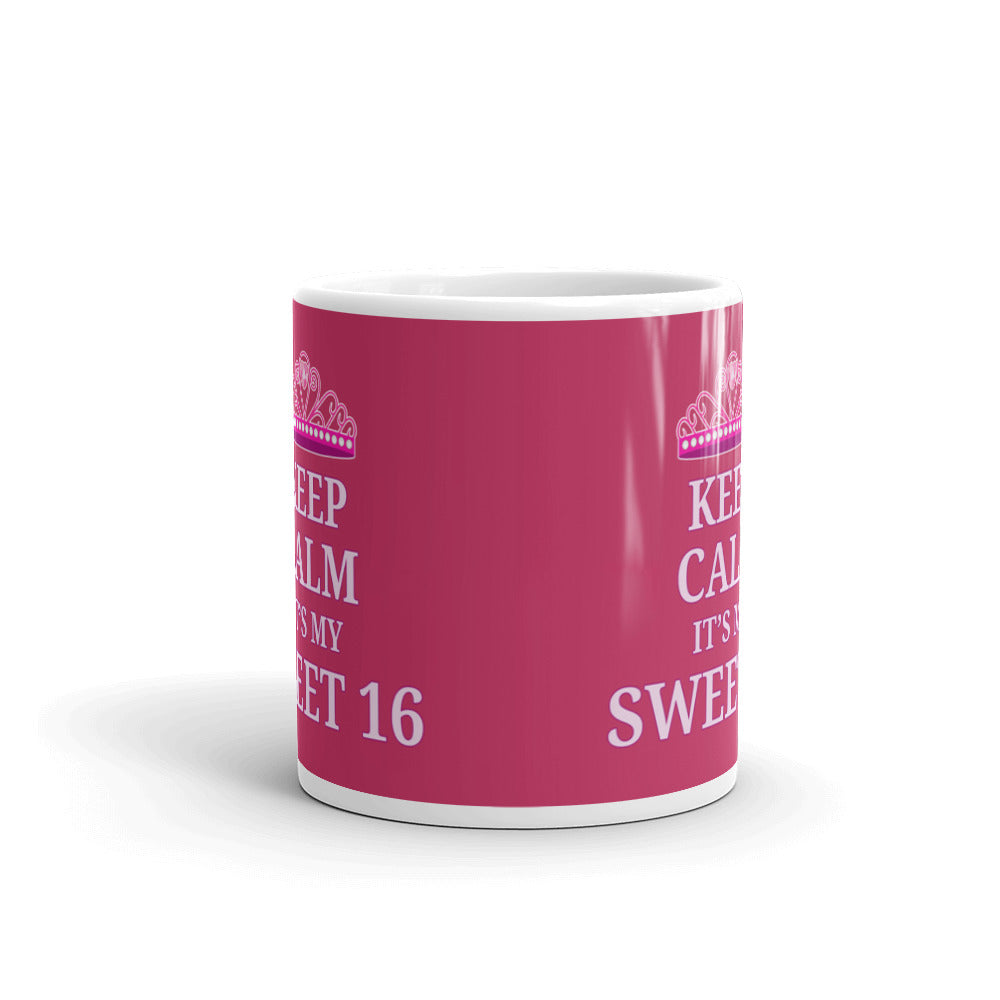 Keep Calm It's My Sweet 16 Granddaughter 16th Birthday Coffee Tea Ceramic Mug/Cup