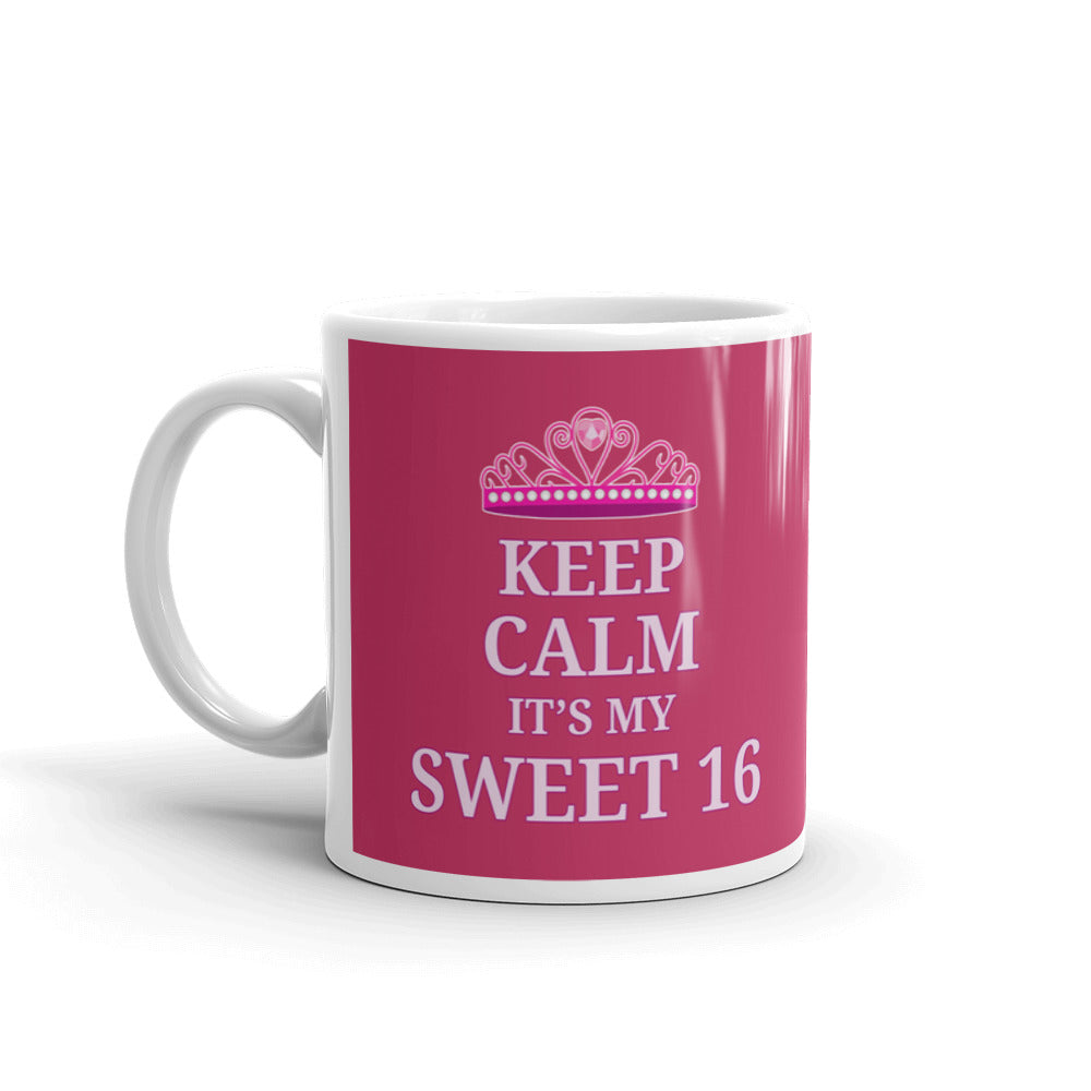 Keep Calm It's My Sweet 16 Granddaughter 16th Birthday Coffee Tea Ceramic Mug/Cup