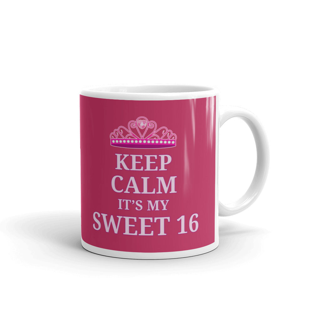 Keep Calm It's My Sweet 16 Granddaughter 16th Birthday Coffee Tea Ceramic Mug/Cup