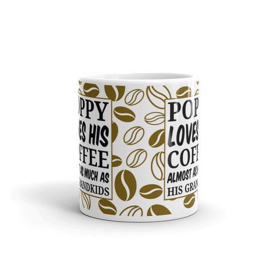Poppy Loves His Coffee And Grandkids Coffee Tea Ceramic Mug/Cup