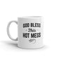 God Bless This Hot Mess Coffee Tea Ceramic Mug/Cup