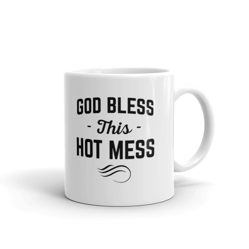 God Bless This Hot Mess Coffee Tea Ceramic Mug/Cup