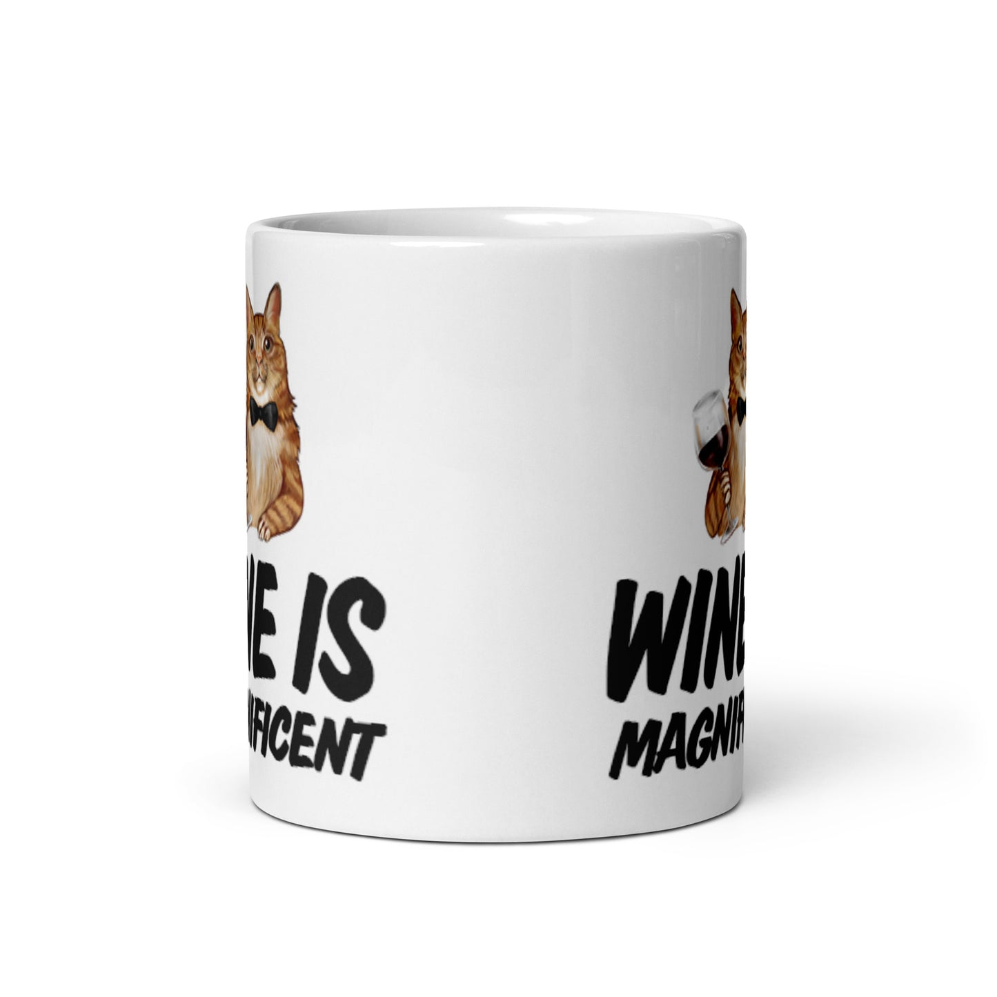 Wine Is Meowgnificent Funny Cat Coffee Tea Ceramic Mug/Cup