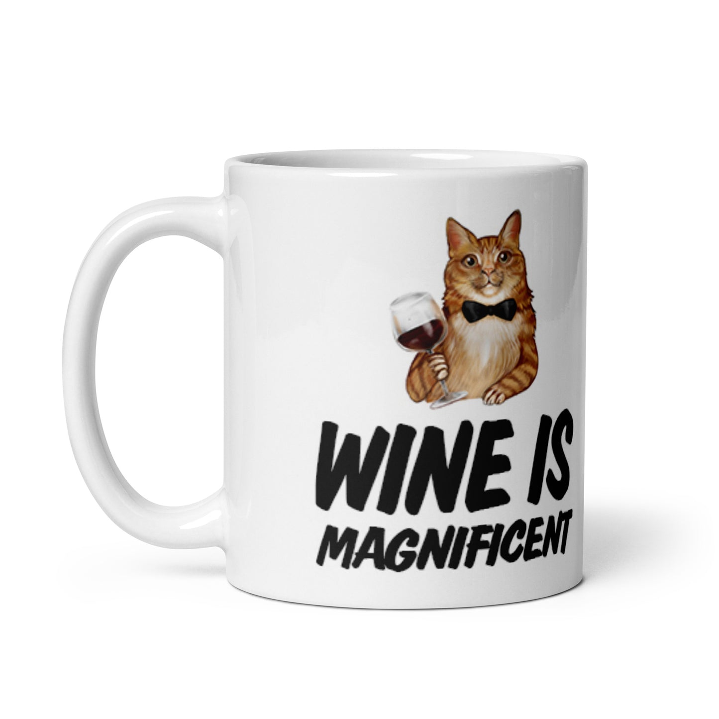Wine Is Meowgnificent Funny Cat Coffee Tea Ceramic Mug/Cup