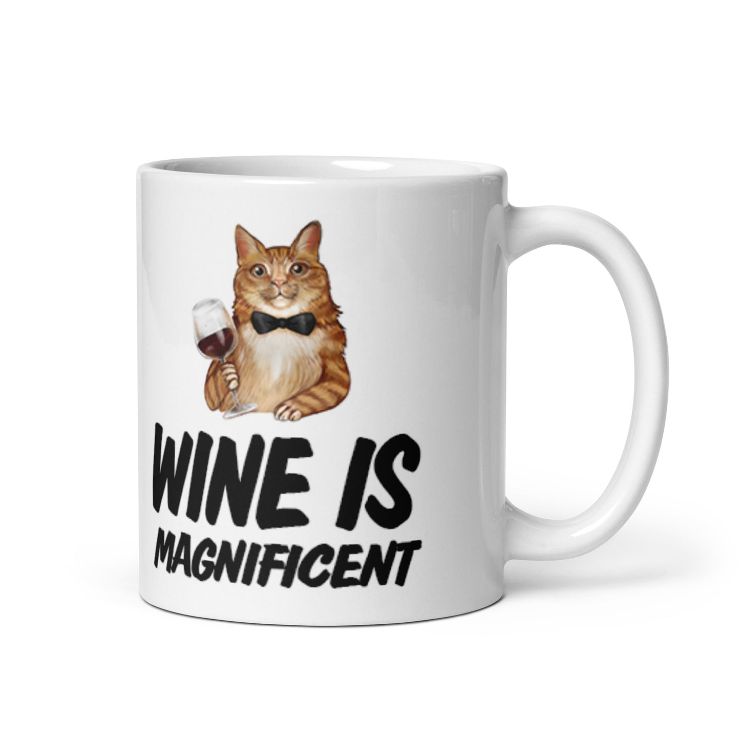 Wine Is Meowgnificent Funny Cat Coffee Tea Ceramic Mug/Cup