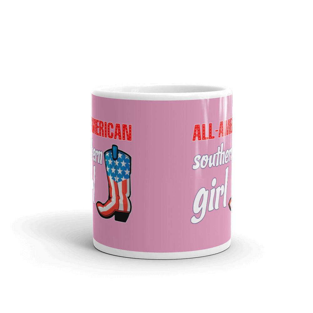 All American Southern Girl Patriotic Flag Boots Coffee Tea Ceramic Mug/Cup