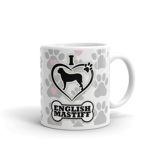 I Love Dog Paw Prints Dog Owner Gifts Dog Coffee Tea Ceramic Mug/Cup