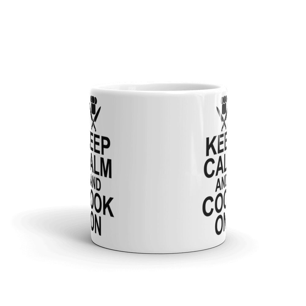 Keep Calm And Cook On Crossed Chef Knives Coffee Ceramic Mug