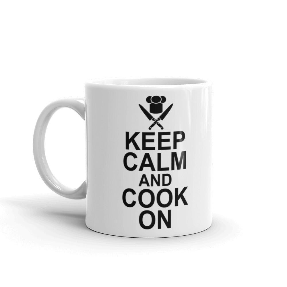 Keep Calm And Cook On Crossed Chef Knives Coffee Ceramic Mug