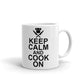 Keep Calm And Cook On Crossed Chef Knives Coffee Ceramic Mug