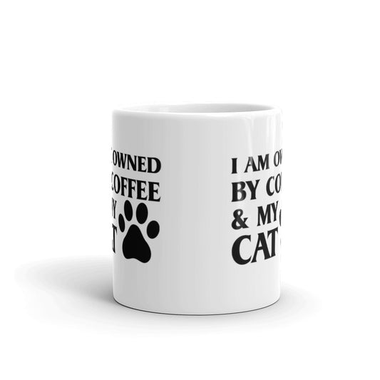 I Am Owned By Coffee And My Cat Pet Lover Coffee Ceramic Mug