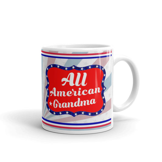 All American Grandma Patriotic Gifts Fourth of July Coffee Tea Ceramic Mug/Cup