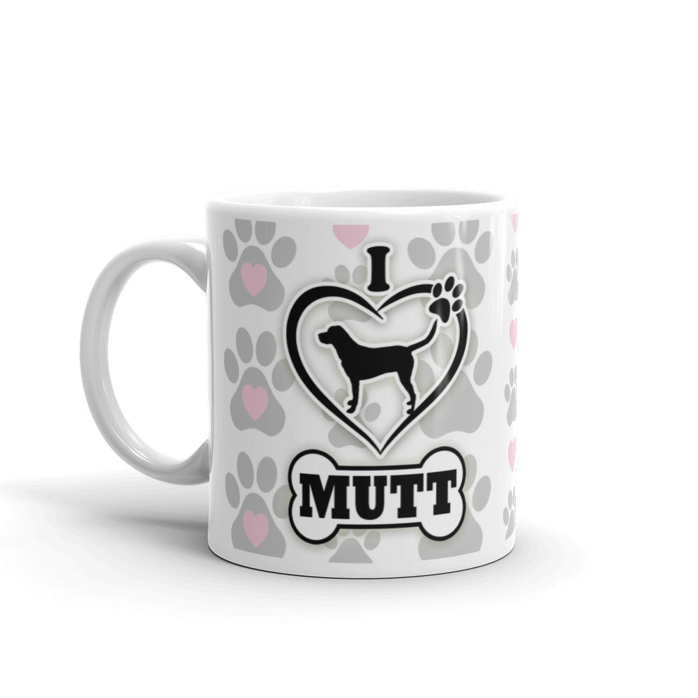 Mutt Dog Gifts Love Dog Paw Prints Dog Gifts Mixed Breed Coffee Mug