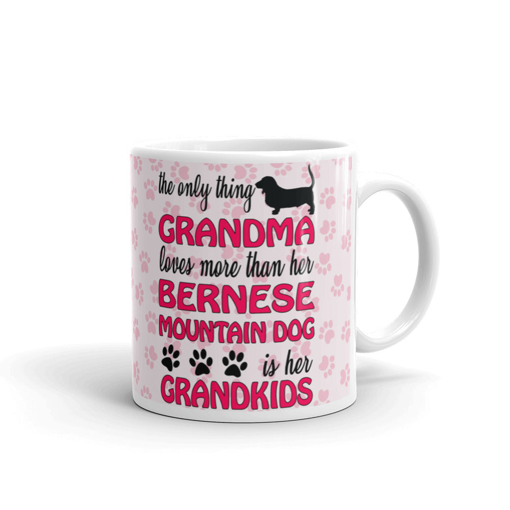 The Only Thing Grandma Loves More Than Her Bernese Mountain Dog Is Her Grandkids Coffee Mug