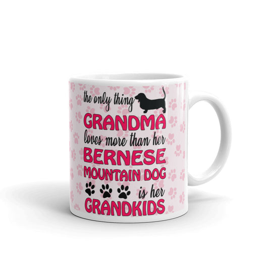 The Only Thing Grandma Loves More Than Her Bernese Mountain Dog Is Her Grandkids Coffee Mug