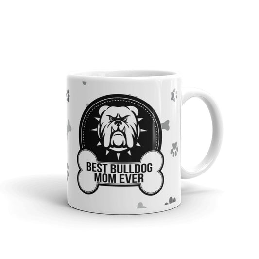 Dog Owner Gifts Best Bulldog Mom Ever Paw Pattern Coffee Mug