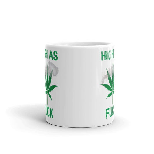 High as F*ck Funny Cannabis 420 leaf ganja pot smoker Weed coffee mug gift