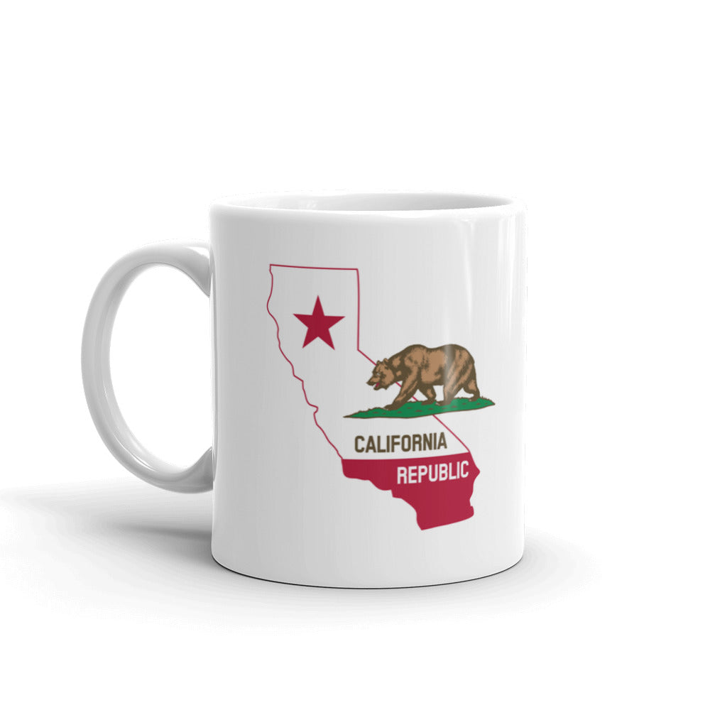 California Republic Map of US Golden State Coffee Mug