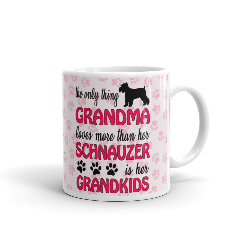 The Only Thing Grandma Love More Than Her Schnauzer is Her Grandkids Coffee Mug