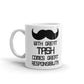 With Great Tash Comes Great Responsibility Moustache Funny Novelty Coffee Mug