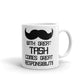With Great Tash Comes Great Responsibility Moustache Funny Novelty Coffee Mug