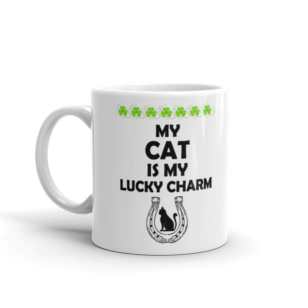 Cat Lover Gift My Cat is my Lucky Charm Kitten Coffee Mug