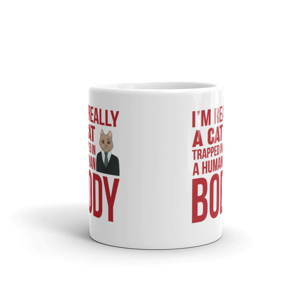 Cat Lover Gifts I'm Really a Cat Trapped in a Human Body Coffee Mug