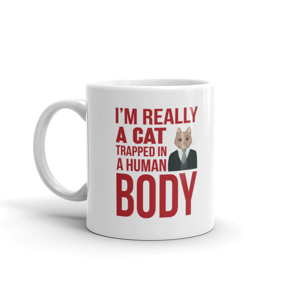 Cat Lover Gifts I'm Really a Cat Trapped in a Human Body Coffee Mug