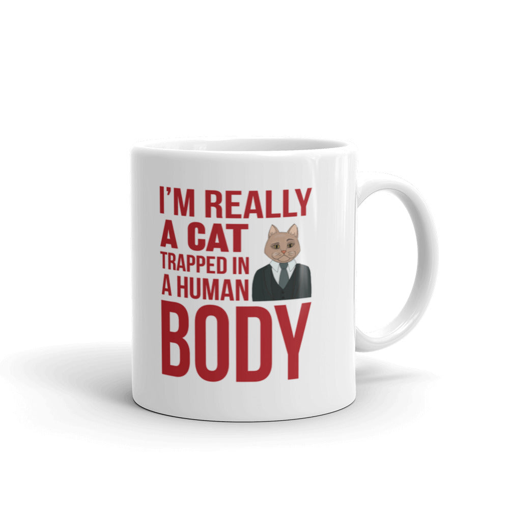 Cat Lover Gifts I'm Really a Cat Trapped in a Human Body Coffee Mug