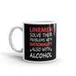 Linemen Solve Their Problems With Rationality Also With Alcohol Coffee Mug