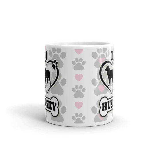 Husky Gifts Love Dog Paw Prints Dog Owner Gifts Dog Lover Coffee Mug