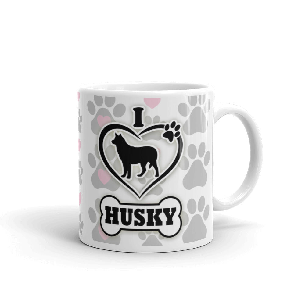 Husky Gifts Love Dog Paw Prints Dog Owner Gifts Dog Lover Coffee Mug