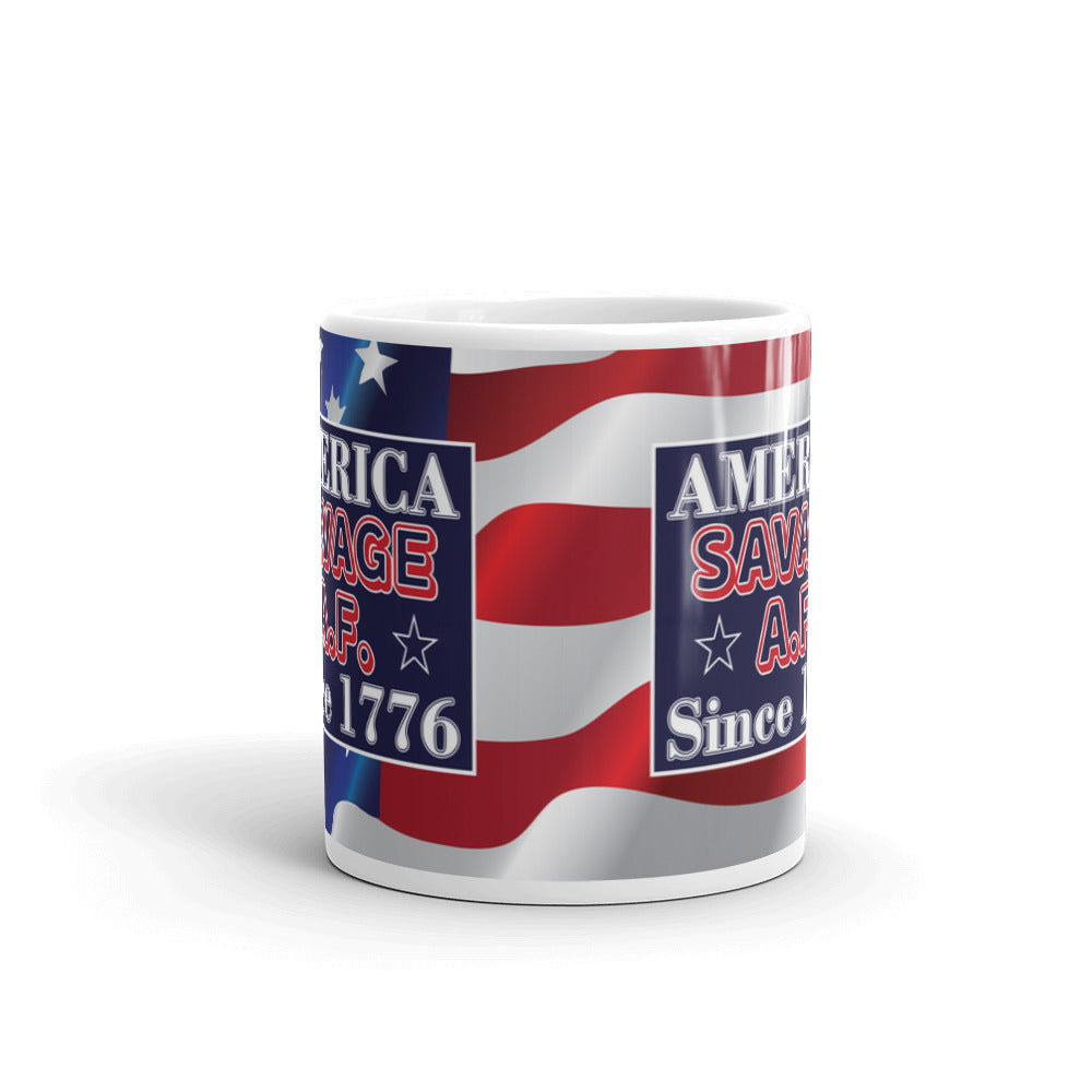 Funny Patriotic Gifts America Savage AF 1776 Patriot American Coffee Mug