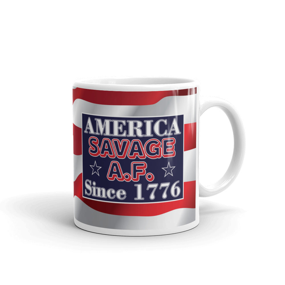 Funny Patriotic Gifts America Savage AF 1776 Patriot American Coffee Mug