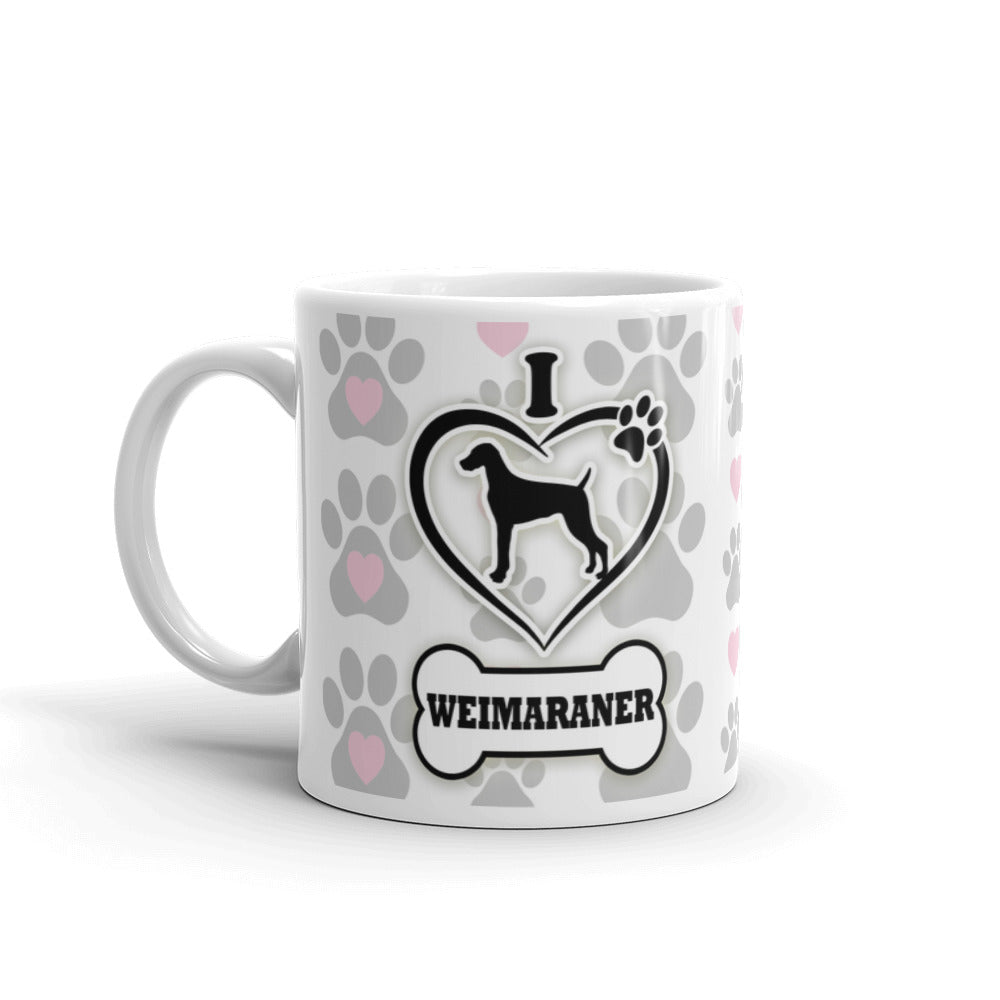 Weimaraner Gifts Love Dog Paw Prints Dog Gifts Dog Owners Coffee Mug