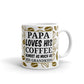 Gifts for Grandpa Papa Loves Coffee and Grandkids Coffee Mug