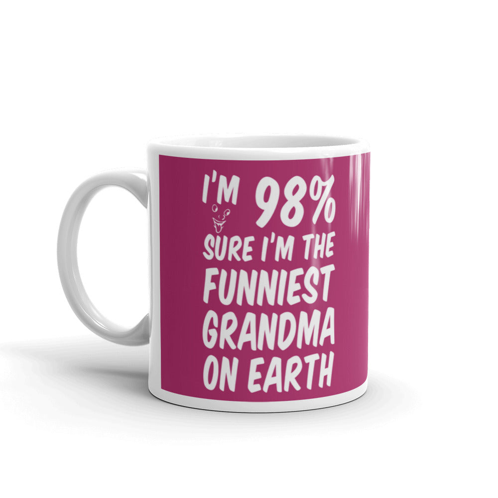 Grandma Gifts I'm 98% Sure I'm The Funniest Grandma on Earth Funny Gifts Coffee Mug