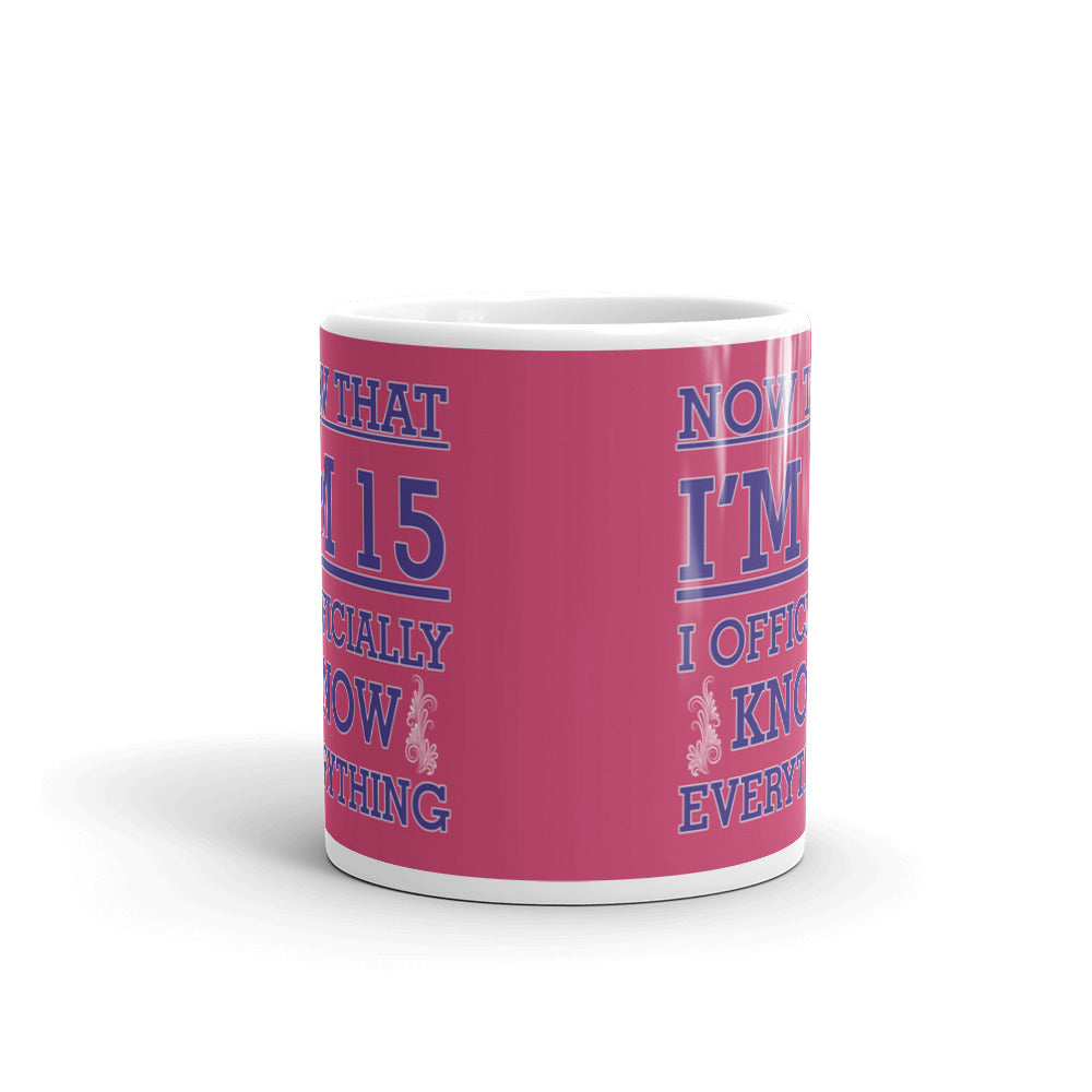 Now That I'm 15 I Officially Know Everything Birthday Gifts Coffee Mug