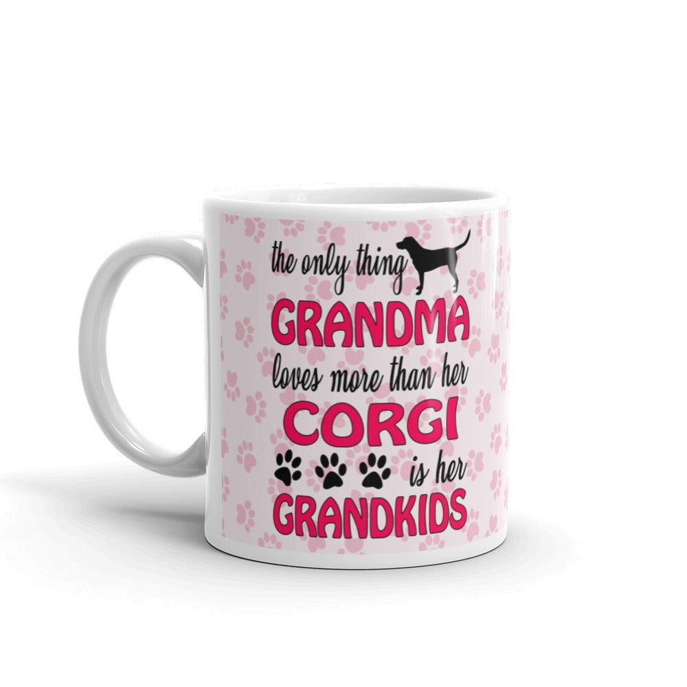 The Only Thing Grandma Loves More Than Her Corgi Is Her Grandkids Coffee Mug