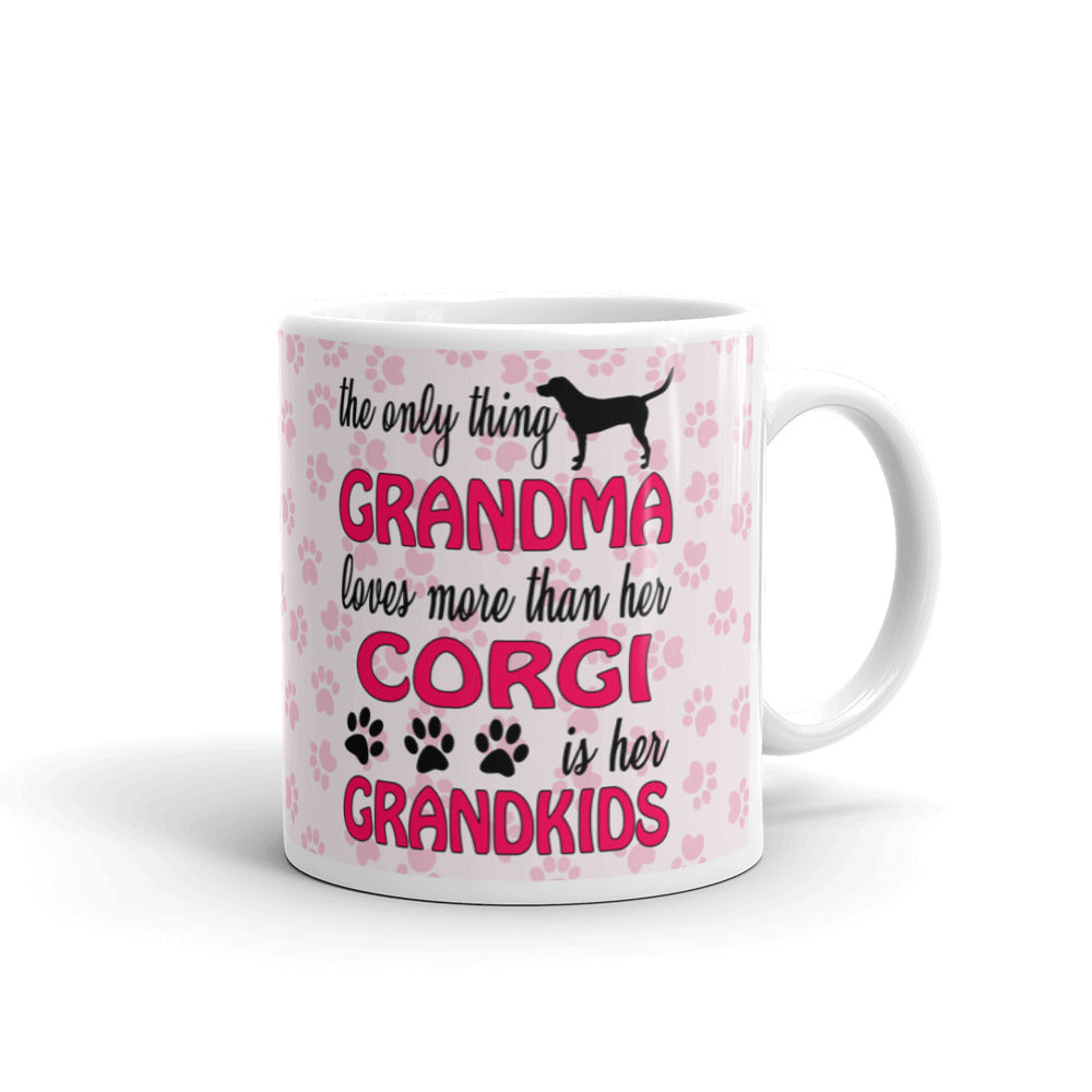 The Only Thing Grandma Loves More Than Her Corgi Is Her Grandkids Coffee Mug
