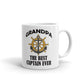 Grandpa Best Captain Ever Nautical Ship's Wheel Coffee Ceramic Mug