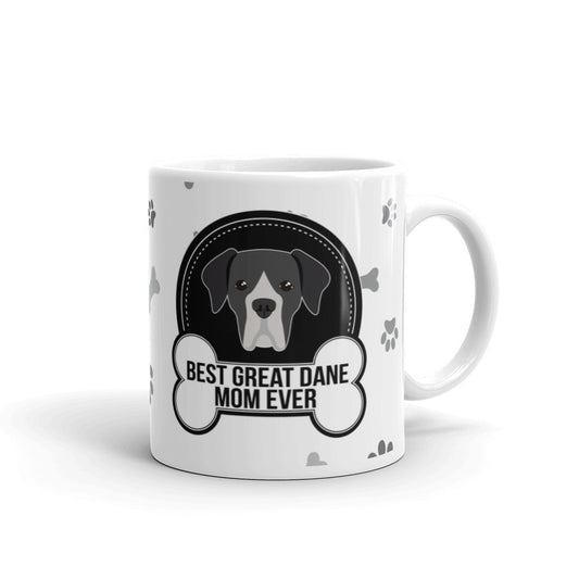 Best Great Dane Mom Ever Paw Pattern Dog Gift Coffee Ceramic Mug