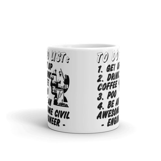 To Do List Get Up Drink Coffee Poo Coffee Ceramic Mug/Cup