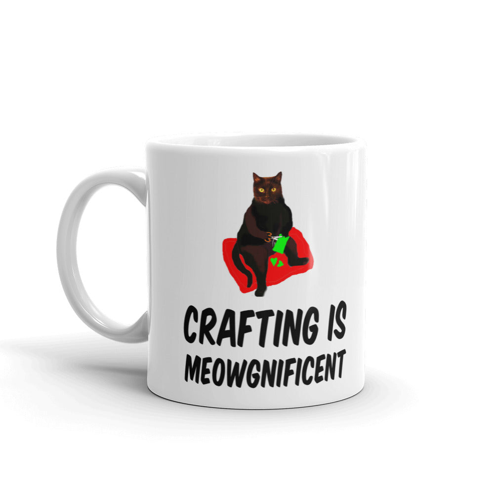 Crafting Is Meowgnificent Cat Lovers Gift Coffee Ceramic Mug/Cup